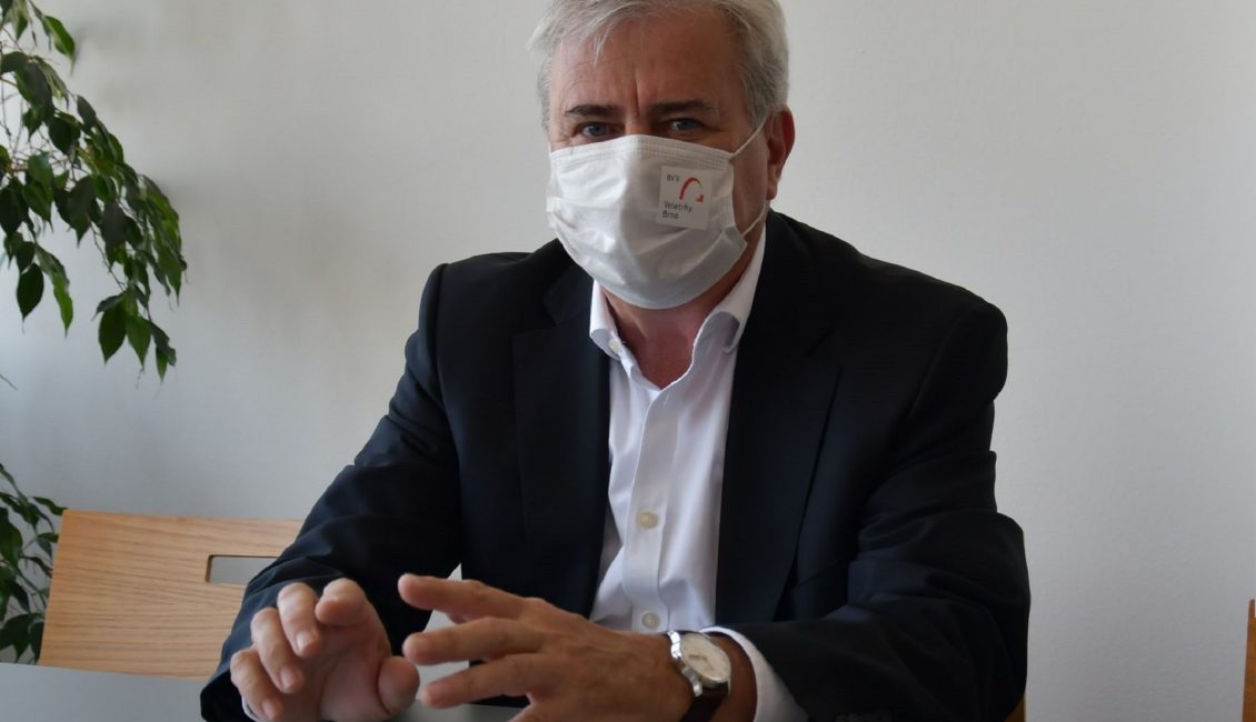 Jiří Kuliš dyrektor generalny Veletrhy Brno, a.s. w maseczce